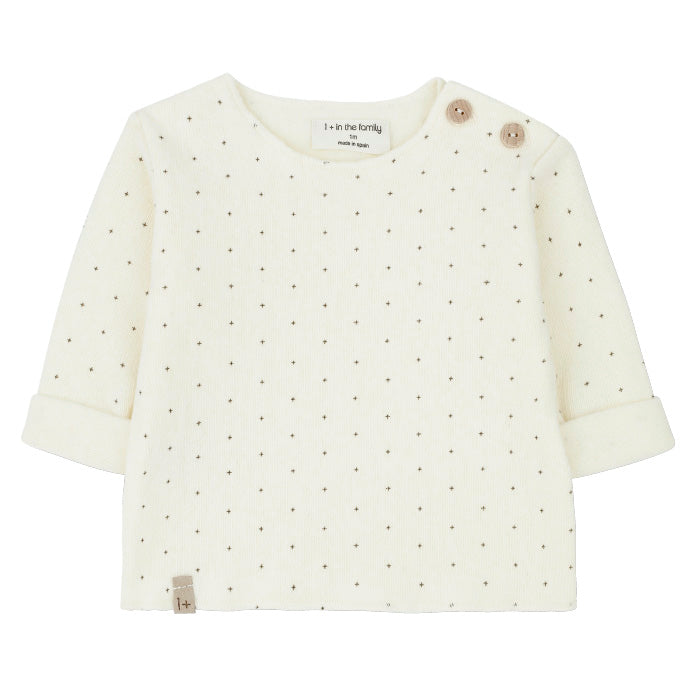 1+ In The Family Baby Chantal Sweater Ecru Cream With Dots
