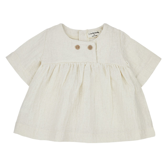 1+ In The Family Baby Layette Enea Dress Cream