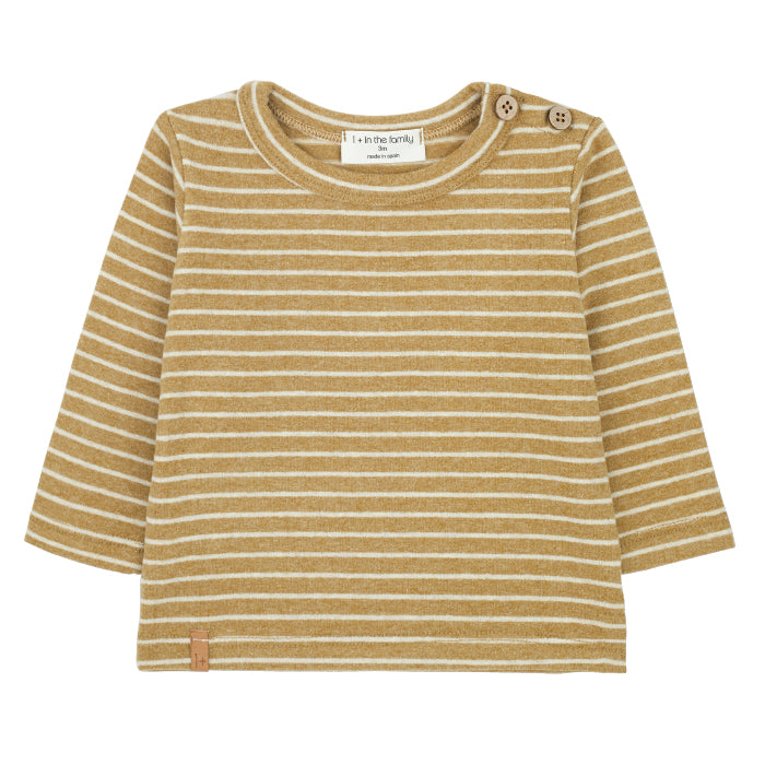1+ In The Family Baby And Child Frank T-shirt Mustard Yellow Stripes