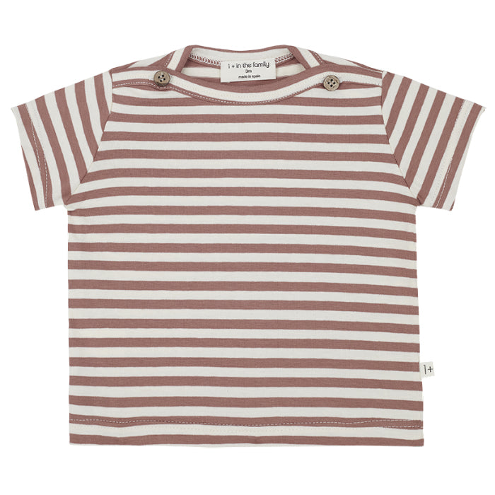 1+ In The Family Baby And Child Ken T-shirt Cedar Brown Stripes