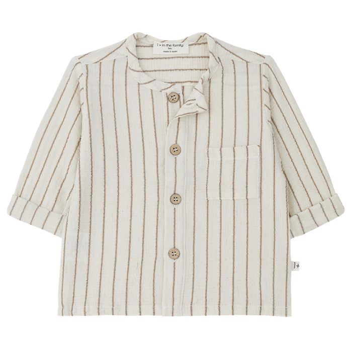1+ In The Family Baby And Child Maurici Shirt Cream With Biscotto Stripes