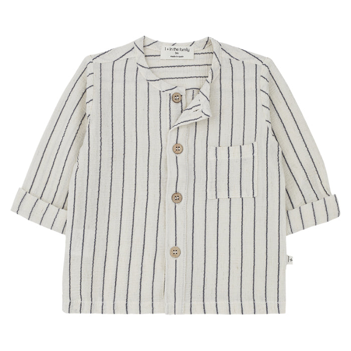 1+ In The Family Baby And Child Maurici Shirt Cream With Blue-Notte Stripes