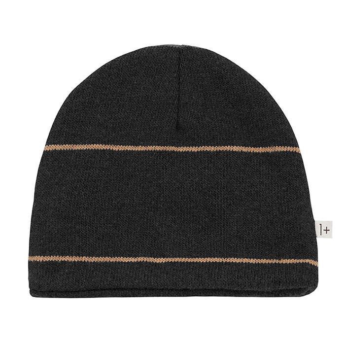1+ In The Family Baby Roy Hat With Stripes Charcoal Grey