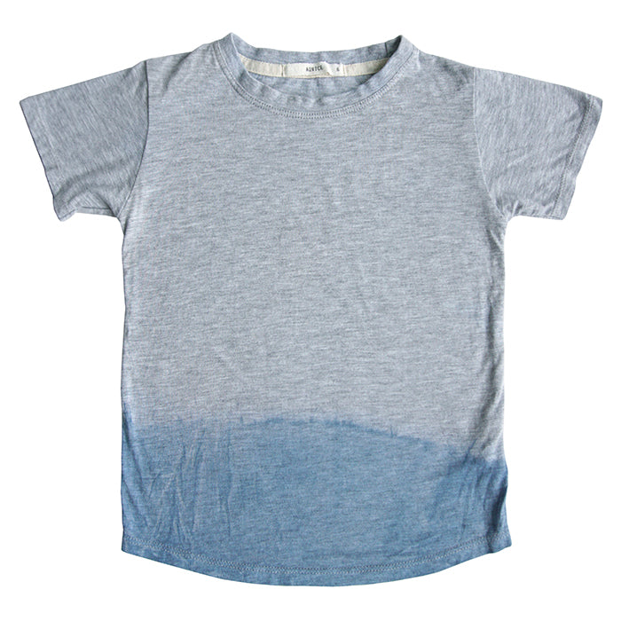 ADVICE Baby And Child Article One T-Shirt Heathered Grey With Blue Dip Dye