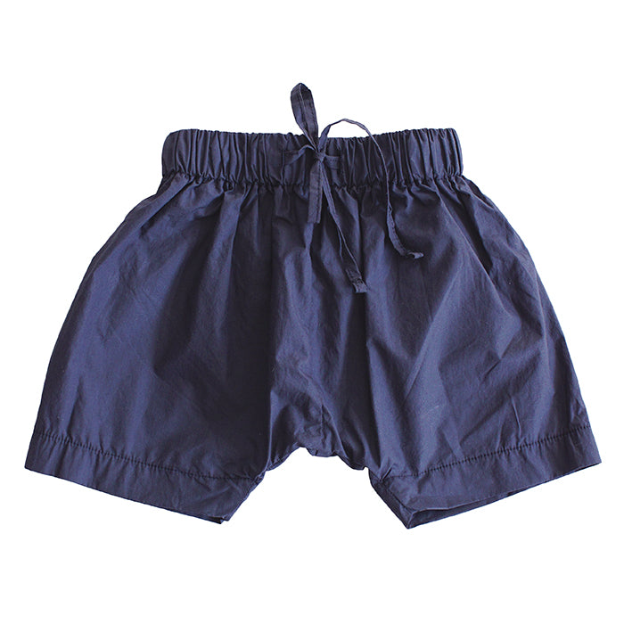 Pull on harem shorts in blue.
