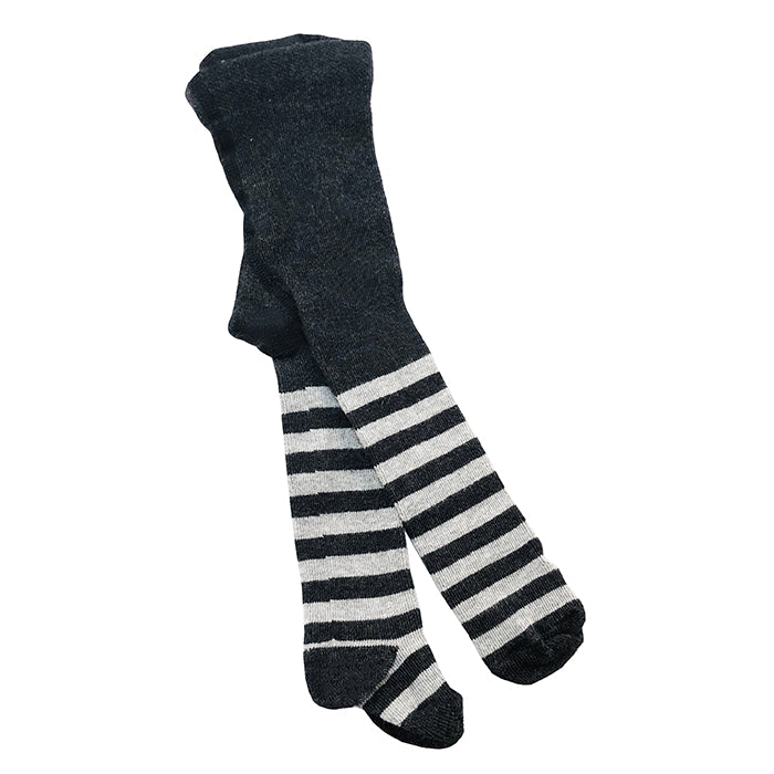 Tights in black and light grey wide stripes.