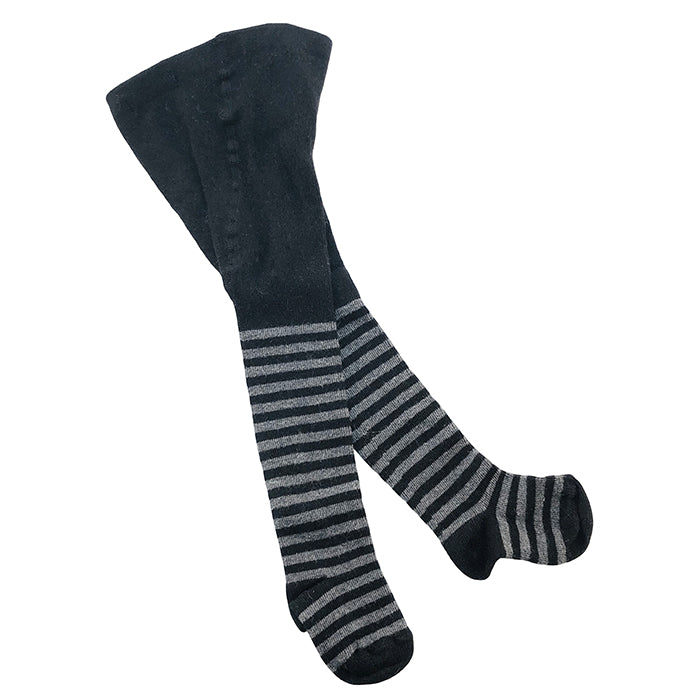 Tights in black and grey wide stripes.