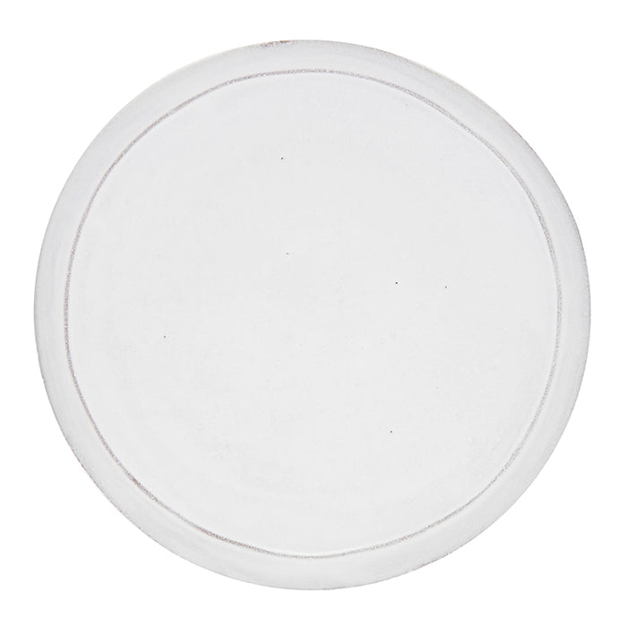 Round ceramic side plate with a milky white glaze.