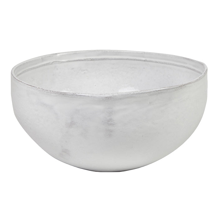 Round ceramic bowl with a milky white glaze.