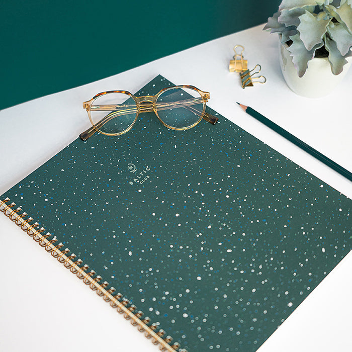 Baltic Club Large Terrazzo Spiral Notebook Emerald
