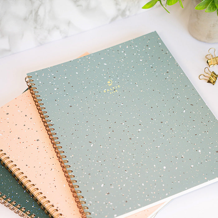 Baltic Club Large Terrazzo Spiral Notebook Mint