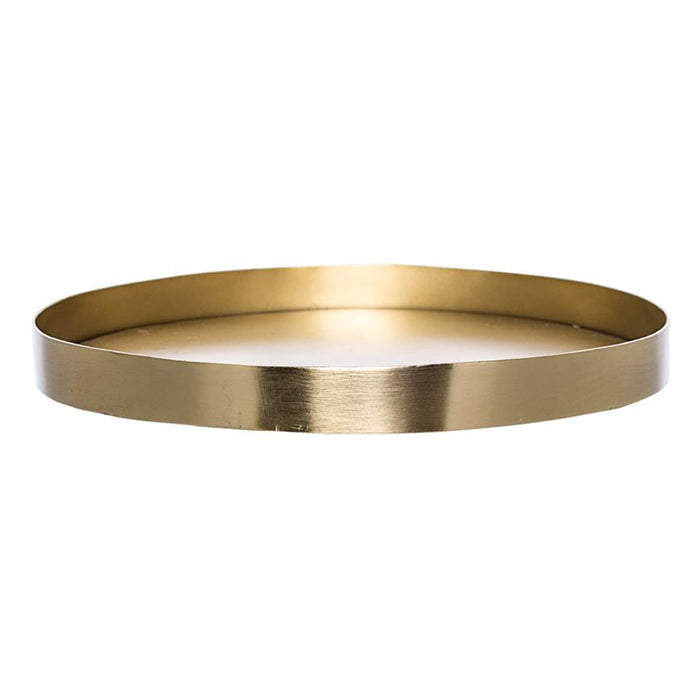 Round brass display tray.