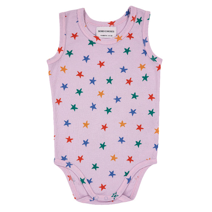 Bobo Choses Baby Multicolour Stars All Over Sleeveless Bodysuit Lavender
