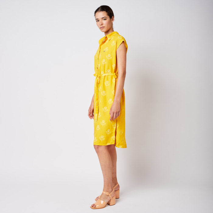 Bobo Choses Woman Bloom Sleeveless Shirt Dress Yellow