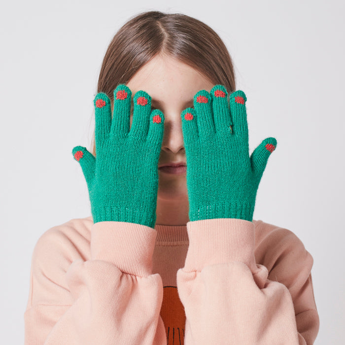 Bobo Choses Child Hands Knitted Gloves Green