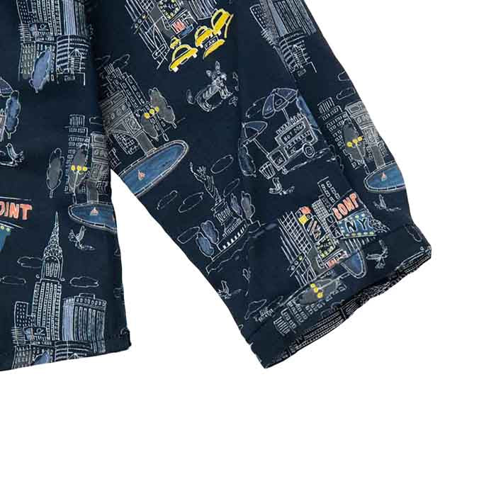 Close up of the New York city illustrated print.