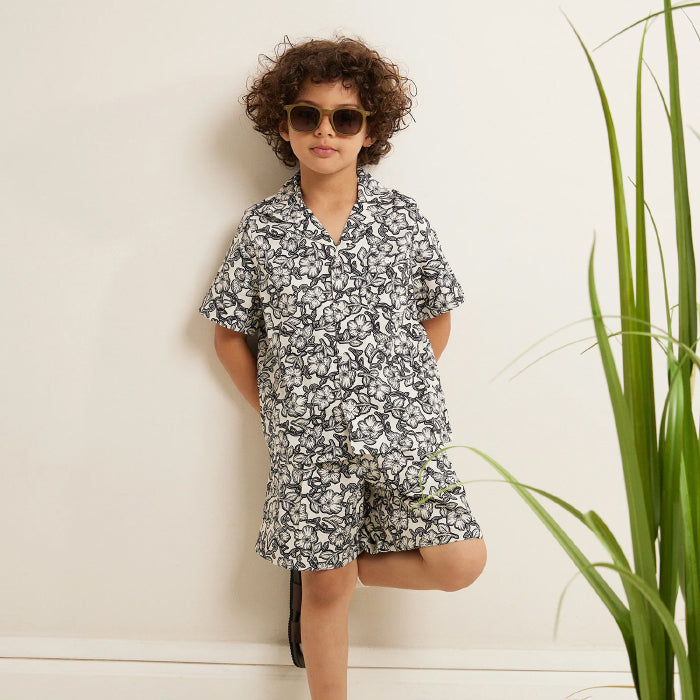 Bonpoint Child Steve Shirt Black Floral