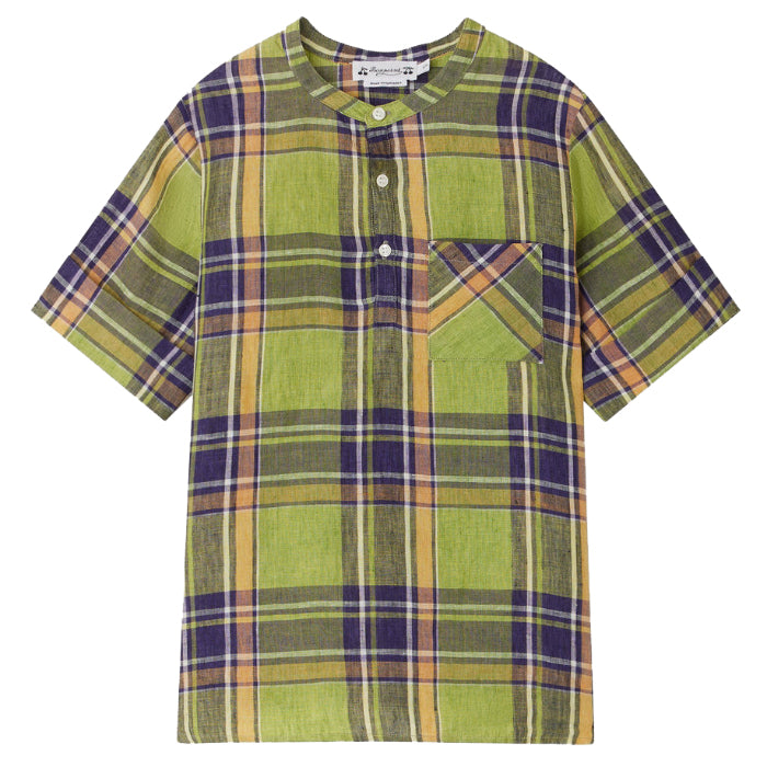 Bonpoint Child Cesarion Shirt Grass Green Plaid