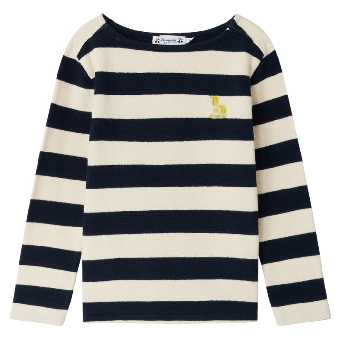 Bonpoint Child Baudelaire T-shirt Marine Blue Stripes