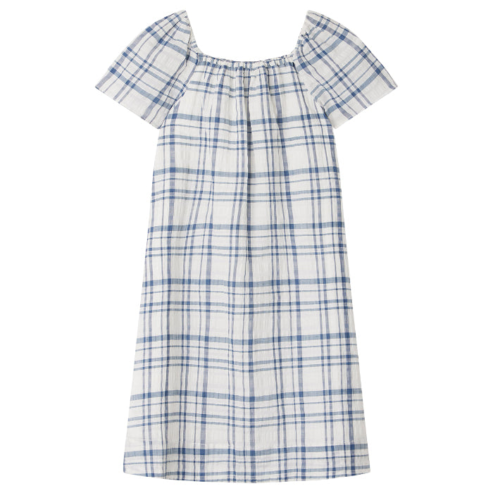 Blue white plaid store dress