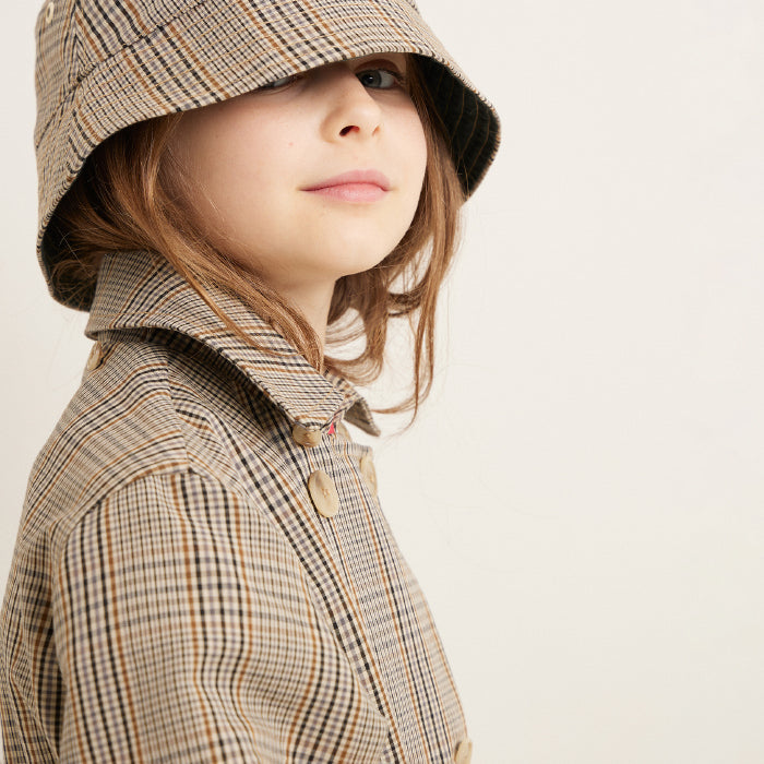 Bonpoint Child Charlene Trench Coat Beige Checks