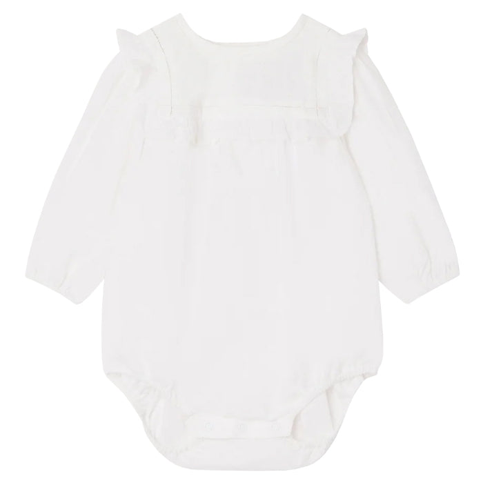 Bonpoint Baby Colette Romper Natural White