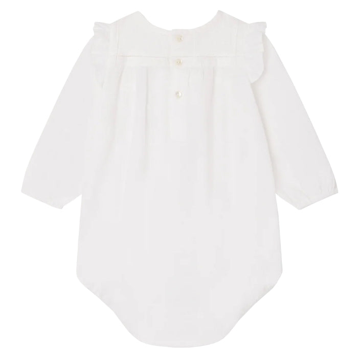 Bonpoint Baby Colette Romper Natural White