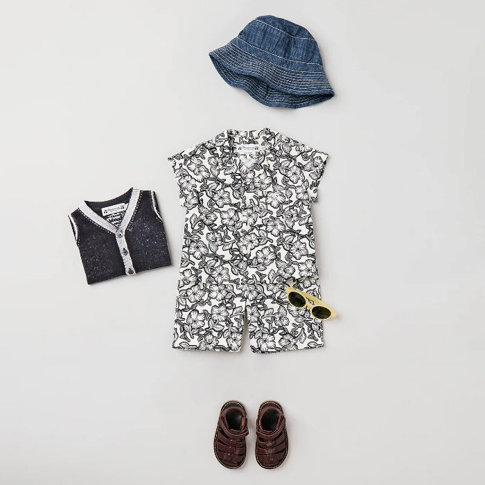 Bonpoint Baby Gerald Shirt Black Floral Advice from a Caterpillar