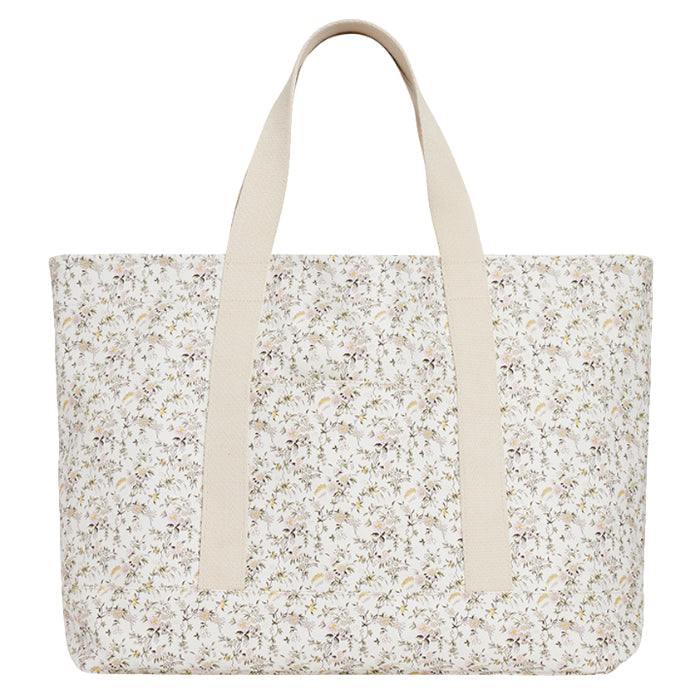 Bonpoint Sweetie Diaper Tote Bag Natural White Floral Print