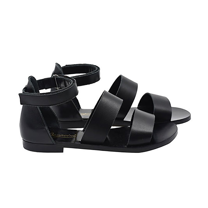 Black leather strap sandals online