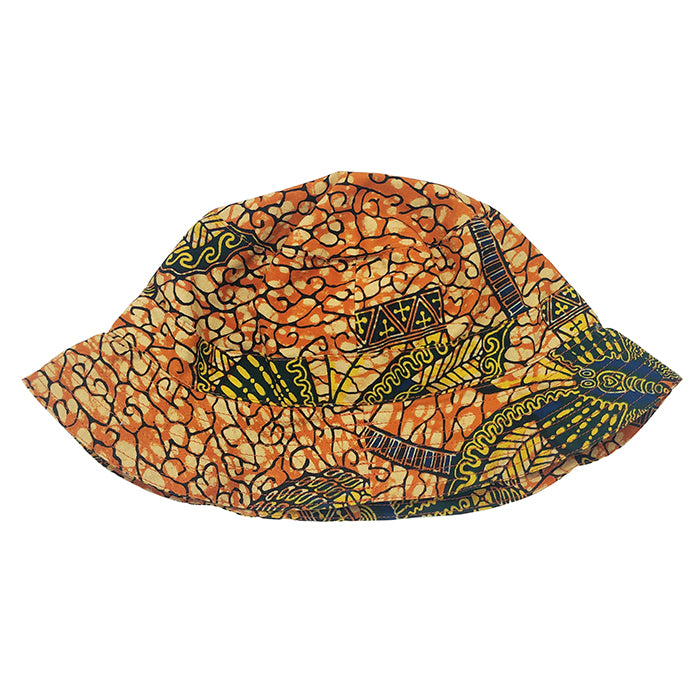 Bonpoint Child Piob Hat Orange Dutch Wax Print Fabric