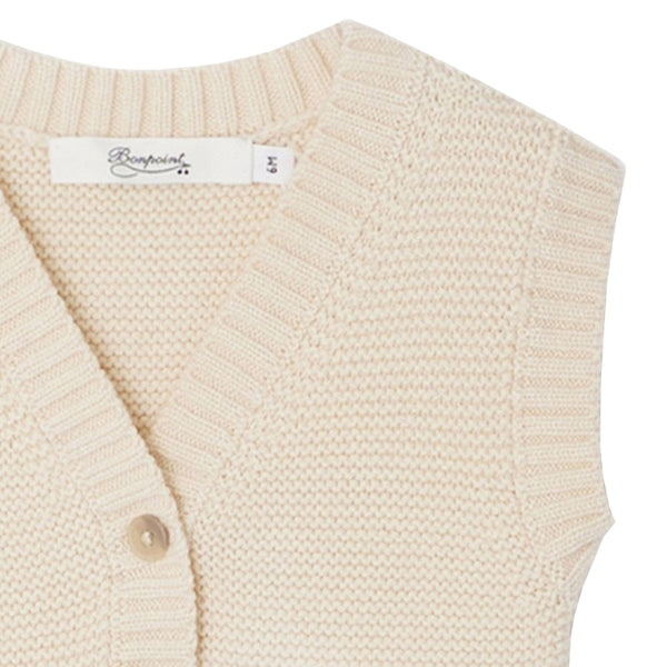 Cream store sleeveless cardigan