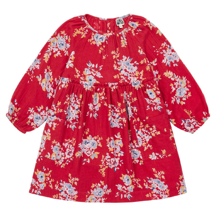 Bonton Child Fiona Dress Red Floral Print