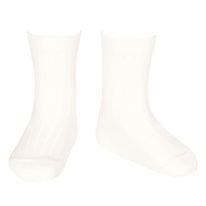 Condor Baby And Child Basic Rib Short Socks Cream