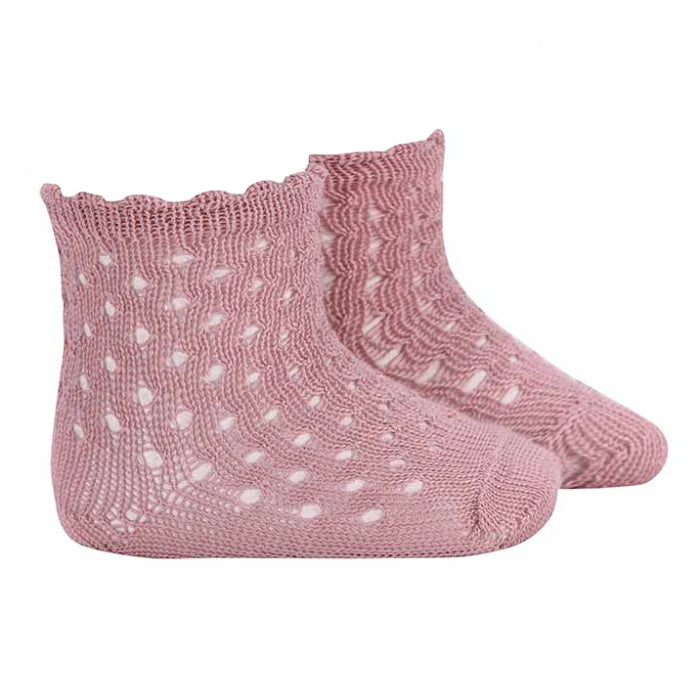 Condor Baby Openwork Extrafine Perle Socks Pale Pink