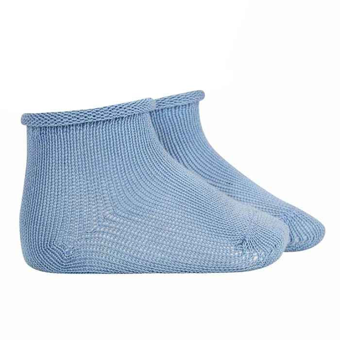 Condor Baby Perle Socks With Rolled Cuff Bluish Blue