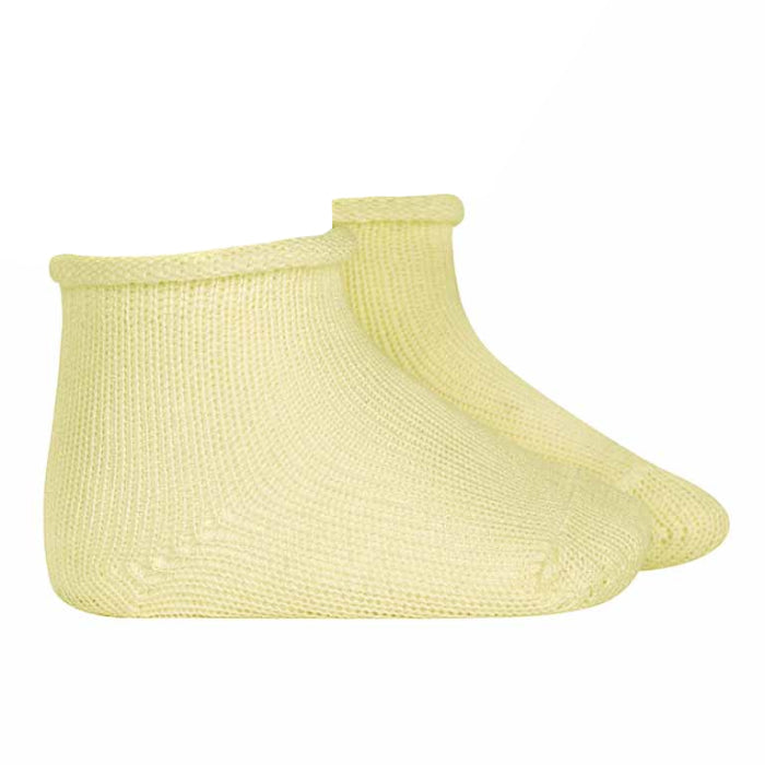 Condor Baby Perle Socks With Rolled Cuff Butter Yellow