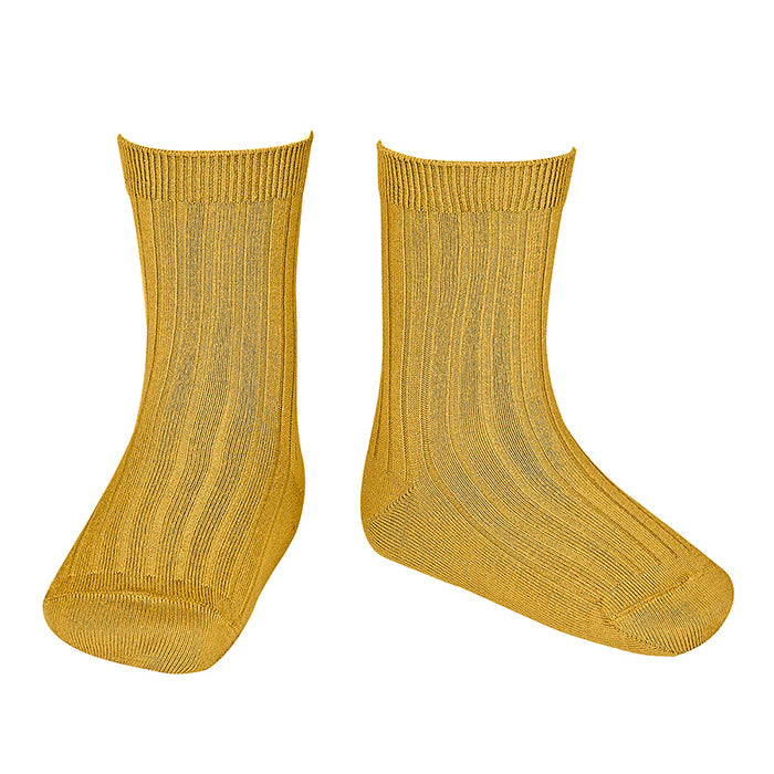 Condor Baby And Child Basic Rib Short Socks Mustard Yellow