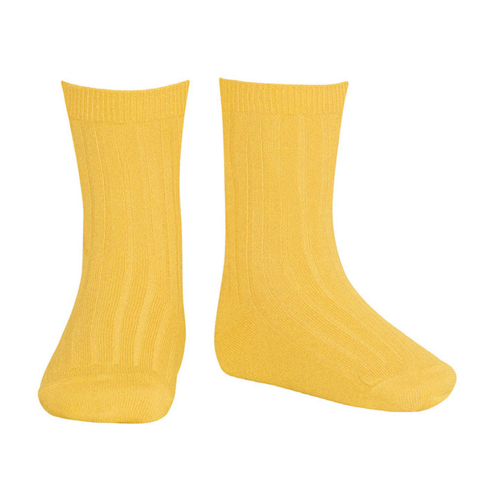 Condor Baby And Child Basic Rib Short Socks Yellow