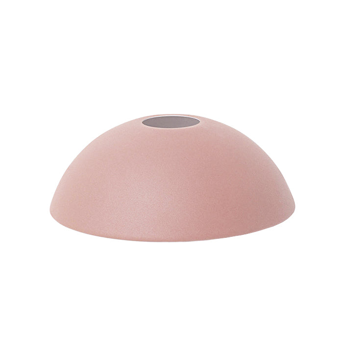 Pink powder coated metal lamp shade.