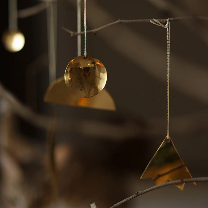 Fleck Set of 9 Brass Abstract Ornaments