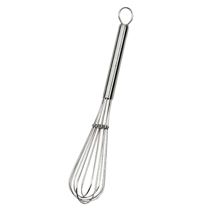Silver metal toy balloon whisk.