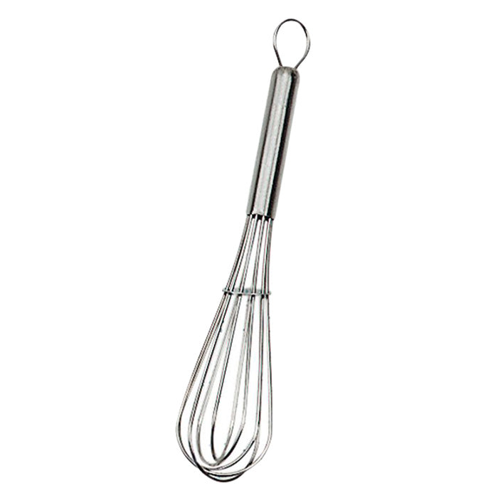 Silver metal toy balloon whisk.