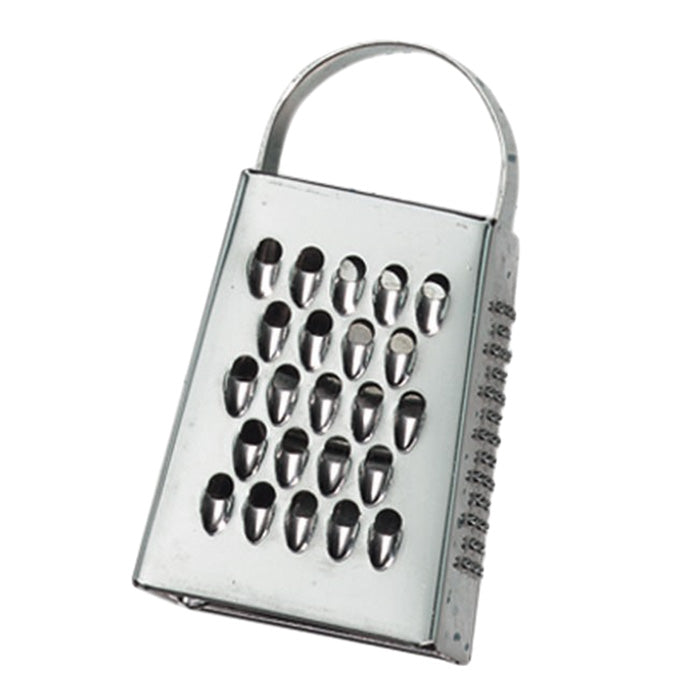 Silver metal toy cheese grater.