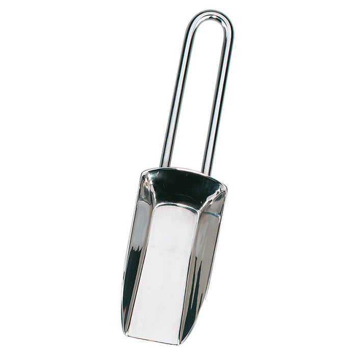 Silver metal toy scoop.