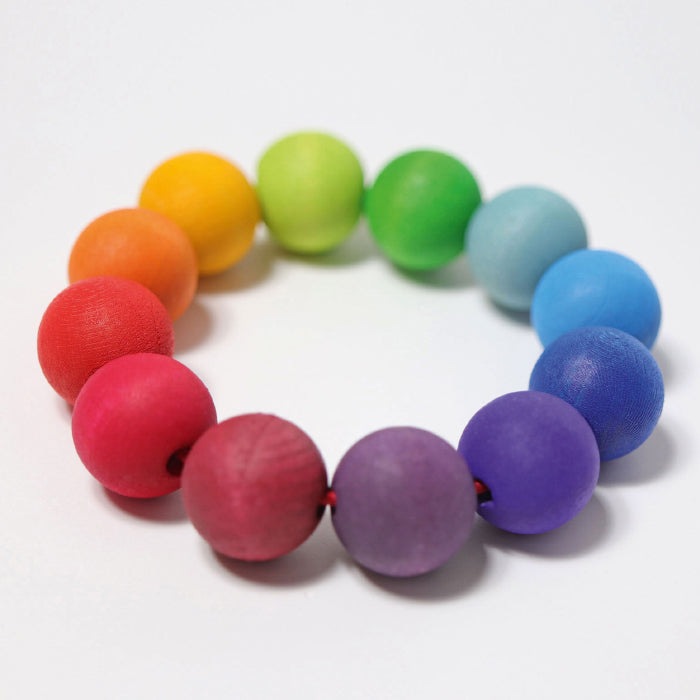 Grimm's Wooden Grasping Beads Rainbow