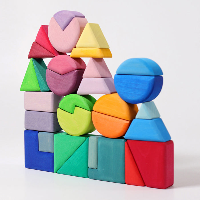 Grimm's 30 Piece Set Triangle Square Circle Building Blocks