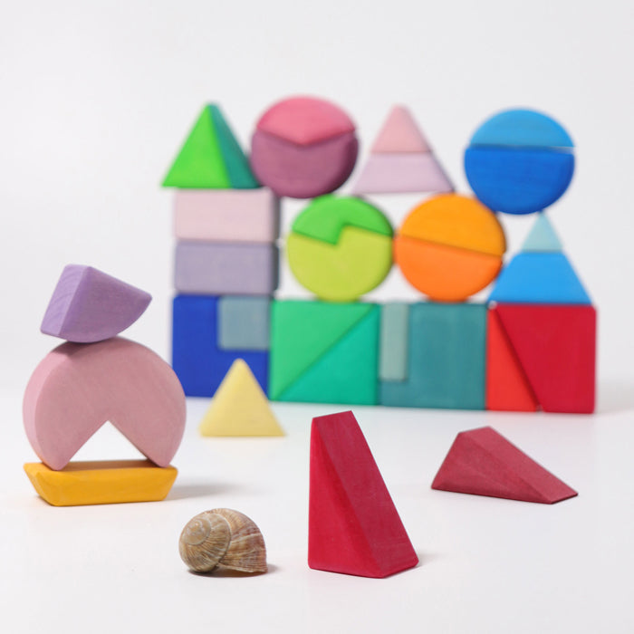 Grimm's 30 Piece Set Triangle Square Circle Building Blocks