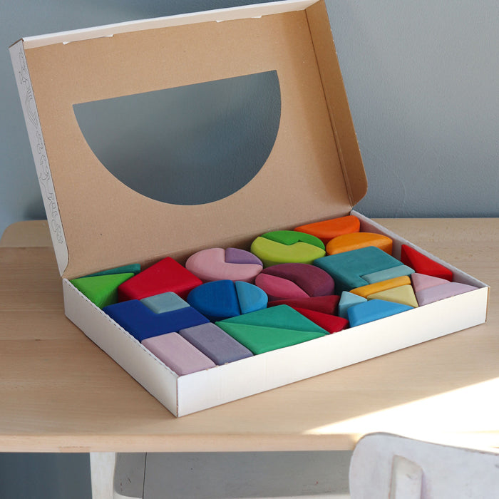 Grimm's 30 Piece Set Triangle Square Circle Building Blocks