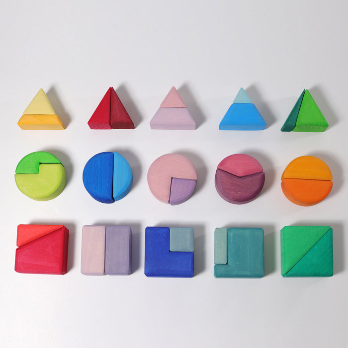 Grimm's 30 Piece Set Triangle Square Circle Building Blocks